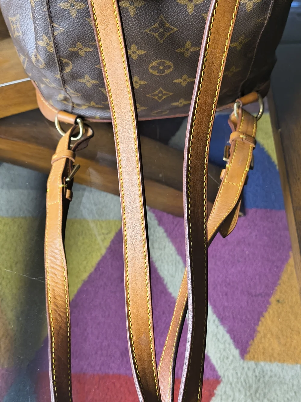 Louis Vuitton Monogram Montsouris MM Backpack Brown Canvas Leather Made in Franc